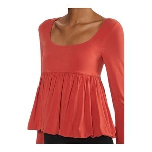 Aritzia Wilfred Maisie Babydoll Top Small Catlinite Long Sleeve